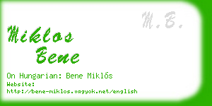 miklos bene business card