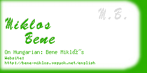 miklos bene business card